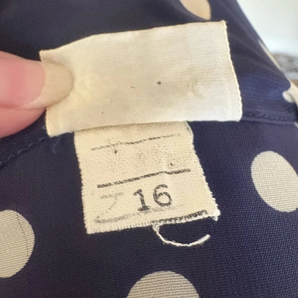 Navy Blue and White Polka Dot Shirtwaist Dress - Picture 10 of 11